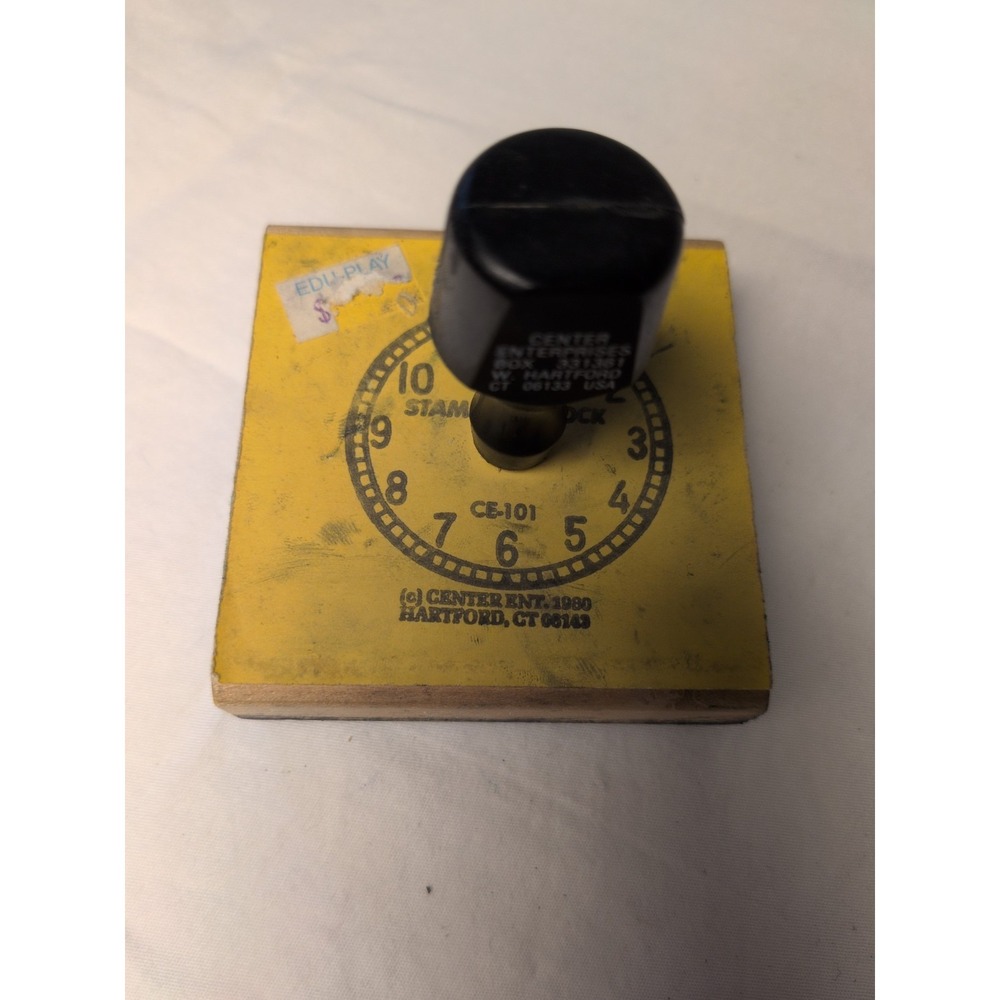 Vintage Center Enterprises Learn To Tell Time Clock Rubber Stamp Set Teacher Hom